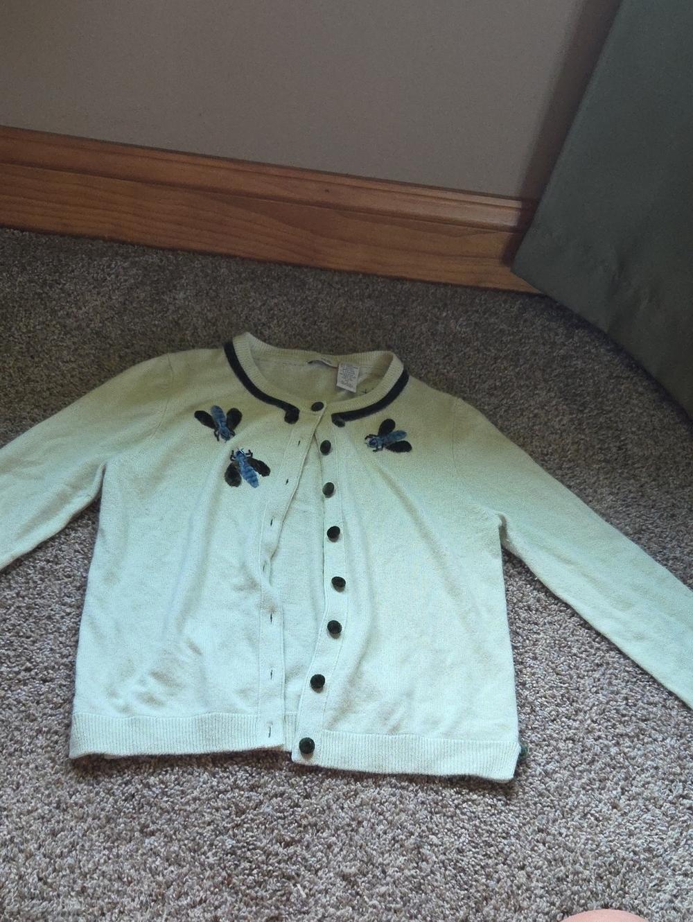 Odille Mint Green Knit Cardigan with Embroidered Detail
